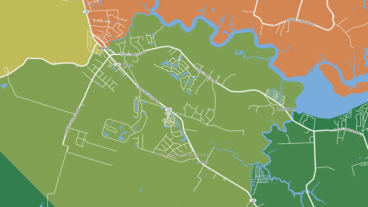 Snowden, NC Map of Drug-Related Crime Rates
