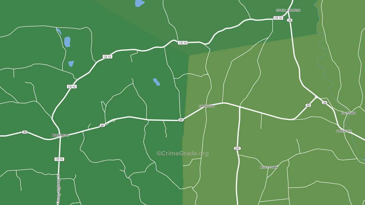 Snowdon, NY Map of Drug-Related Crime Rates