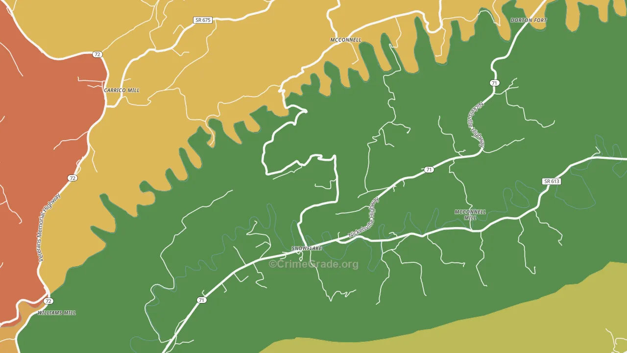 Snowflake, VA Map of Drug-Related Crime Rates