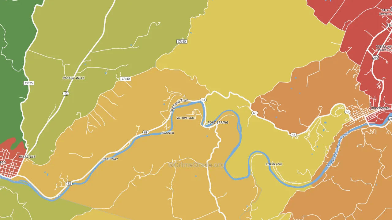 Snowflake, WV Map of Drug-Related Crime Rates