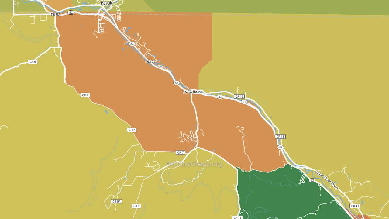Snowmass, CO Map of Drug-Related Crime Rates