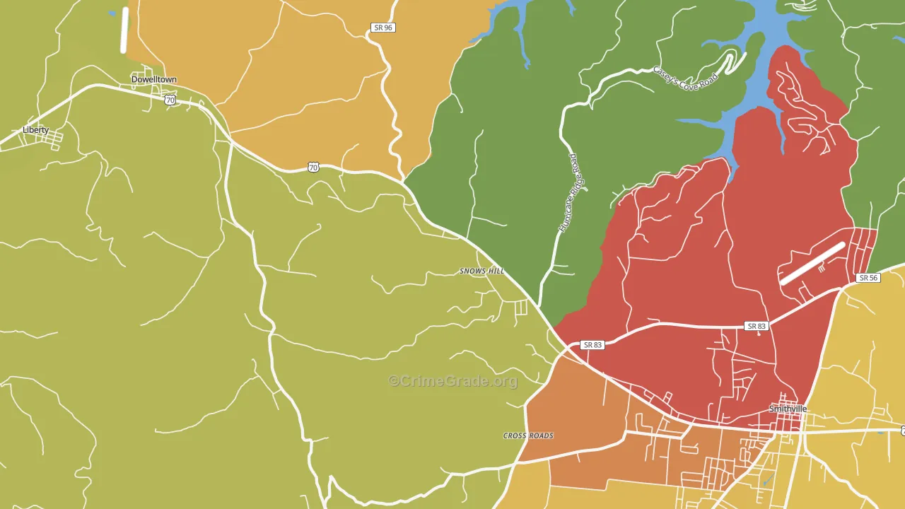 Snows Hill, TN Map of Drug-Related Crime Rates