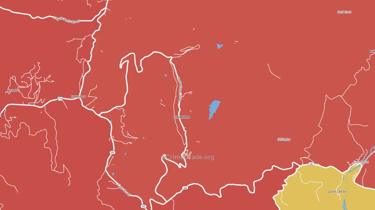Snowshoe, WV Map of Drug-Related Crime Rates
