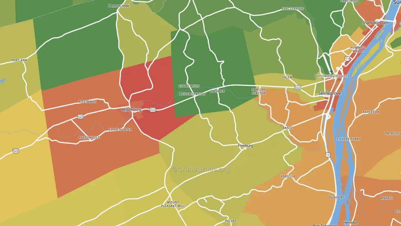 Snyder County, PA Map of Drug-Related Crime Rates