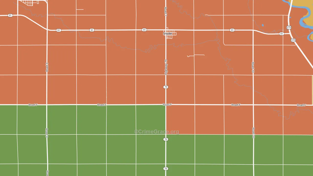 Snyder, NE Map of Drug-Related Crime Rates