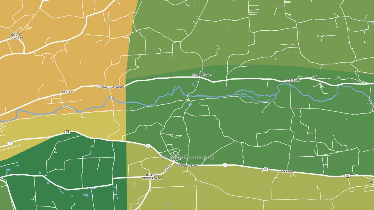 Snydertown, PA Map of Drug-Related Crime Rates