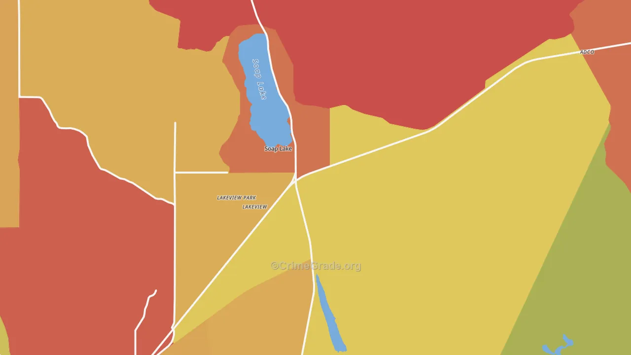 Soap Lake, WA Map of Drug-Related Crime Rates