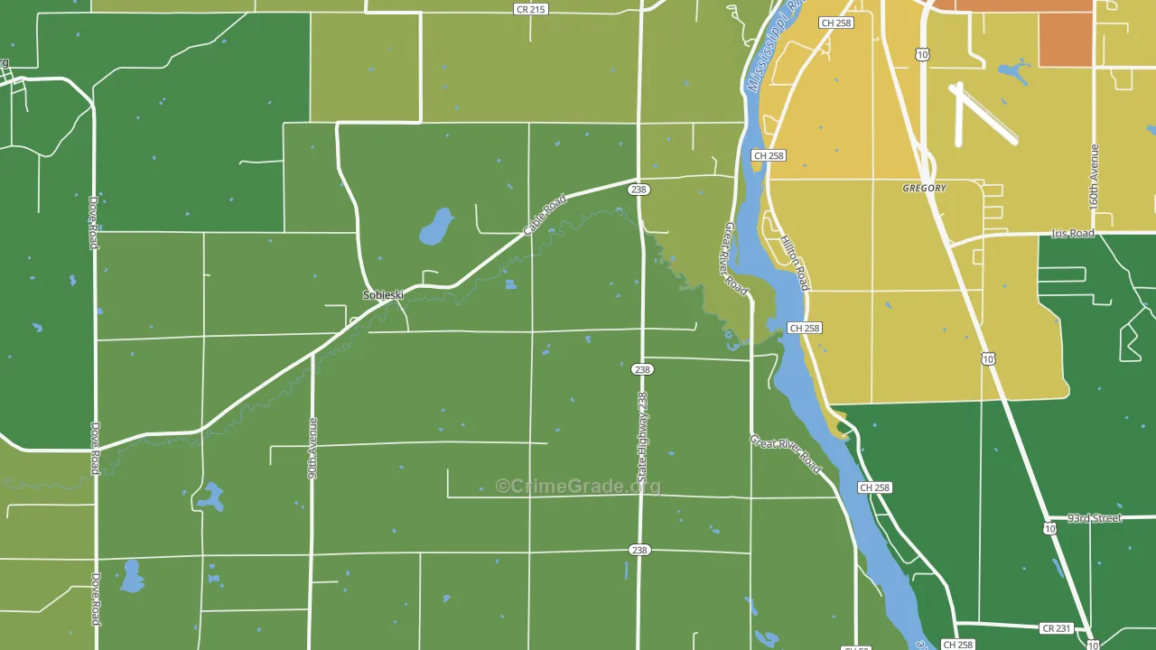 Sobieski, MN Map of Drug-Related Crime Rates