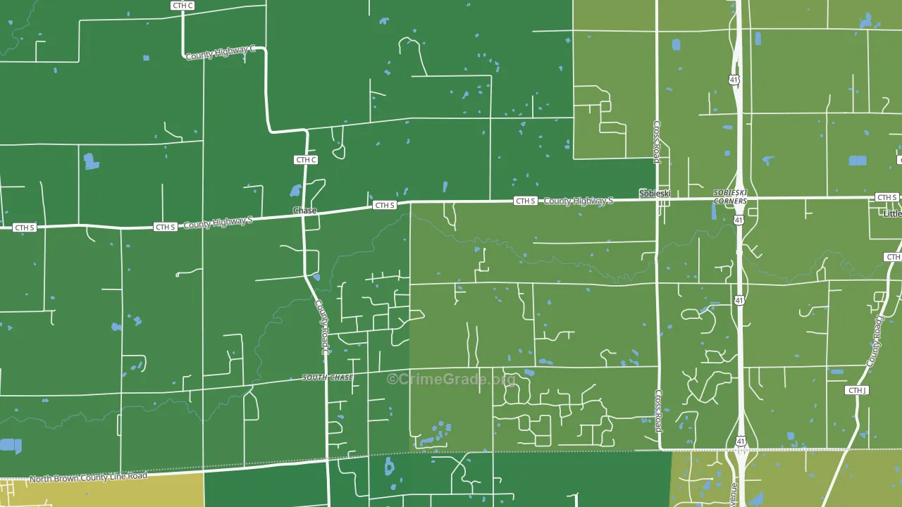 Sobieski, WI Map of Drug-Related Crime Rates