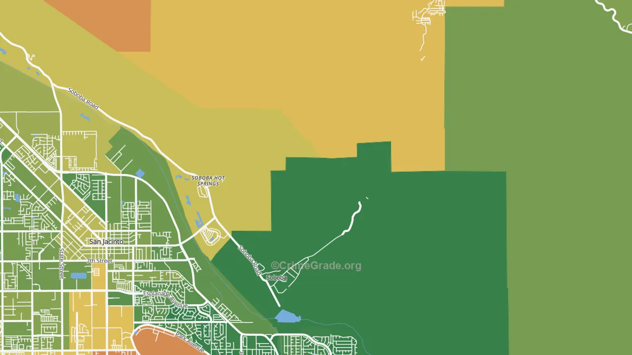 Soboba Hot Springs, CA Map of Drug-Related Crime Rates