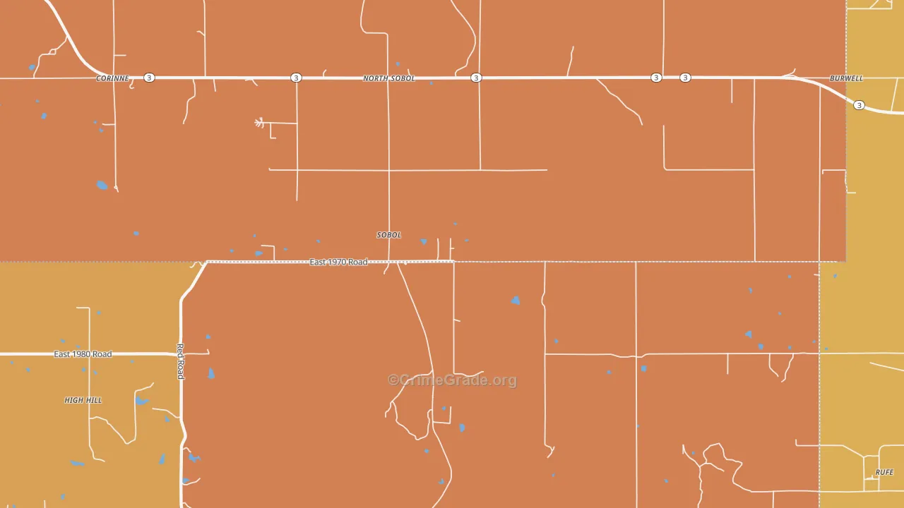 Sobol, OK Map of Drug-Related Crime Rates