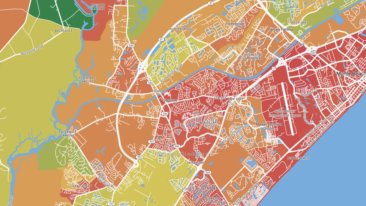 Socastee, SC Map of Drug-Related Crime Rates