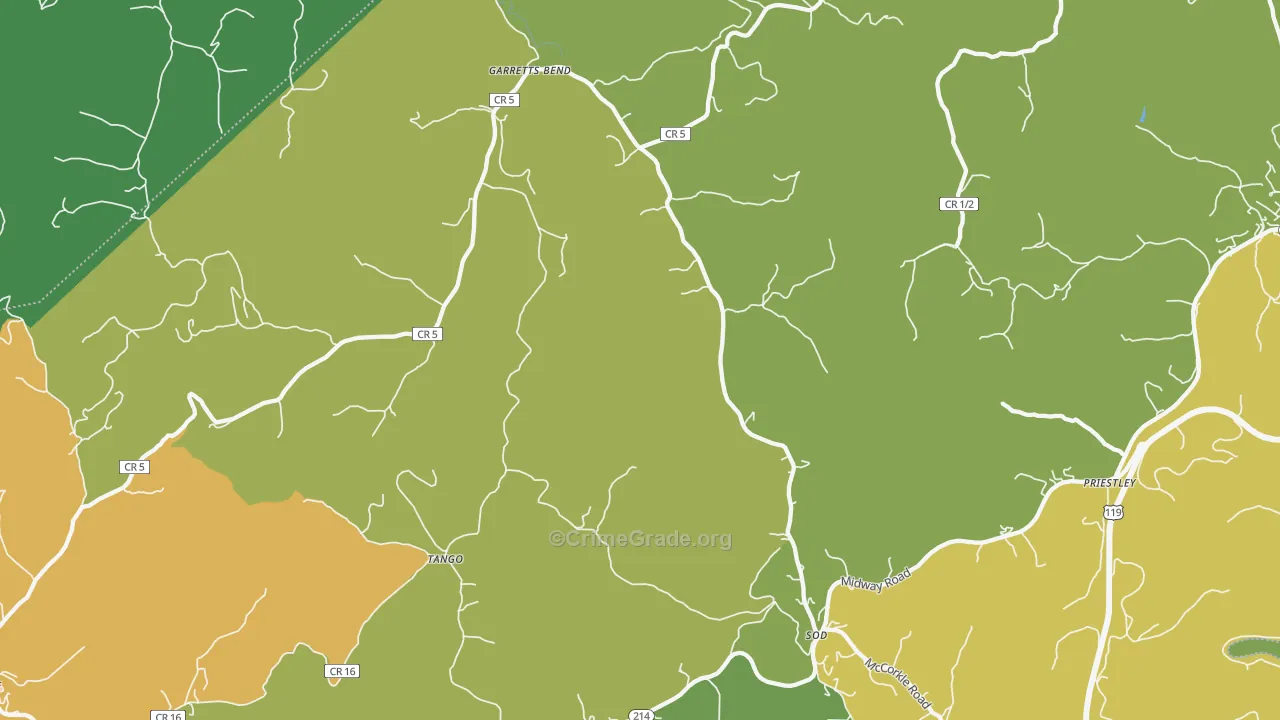 Sod, WV Map of Drug-Related Crime Rates