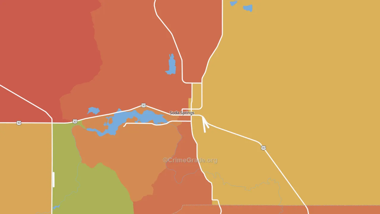 Soda Springs, ID Map of Drug-Related Crime Rates