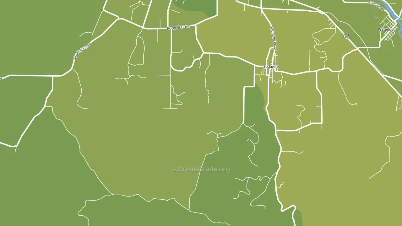 Sodaville, OR Map of Drug-Related Crime Rates