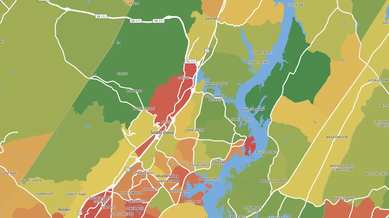 Soddy-Daisy, TN Map of Drug-Related Crime Rates