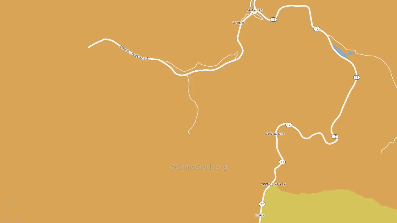 Sodom, WV Map of Drug-Related Crime Rates