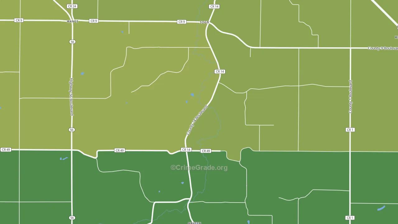 Sogn, MN Map of Drug-Related Crime Rates