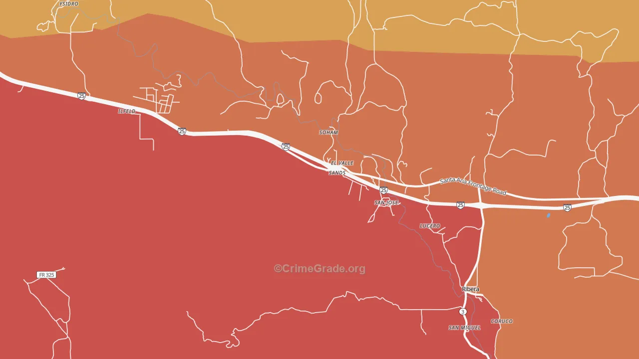Soham, NM Map of Drug-Related Crime Rates