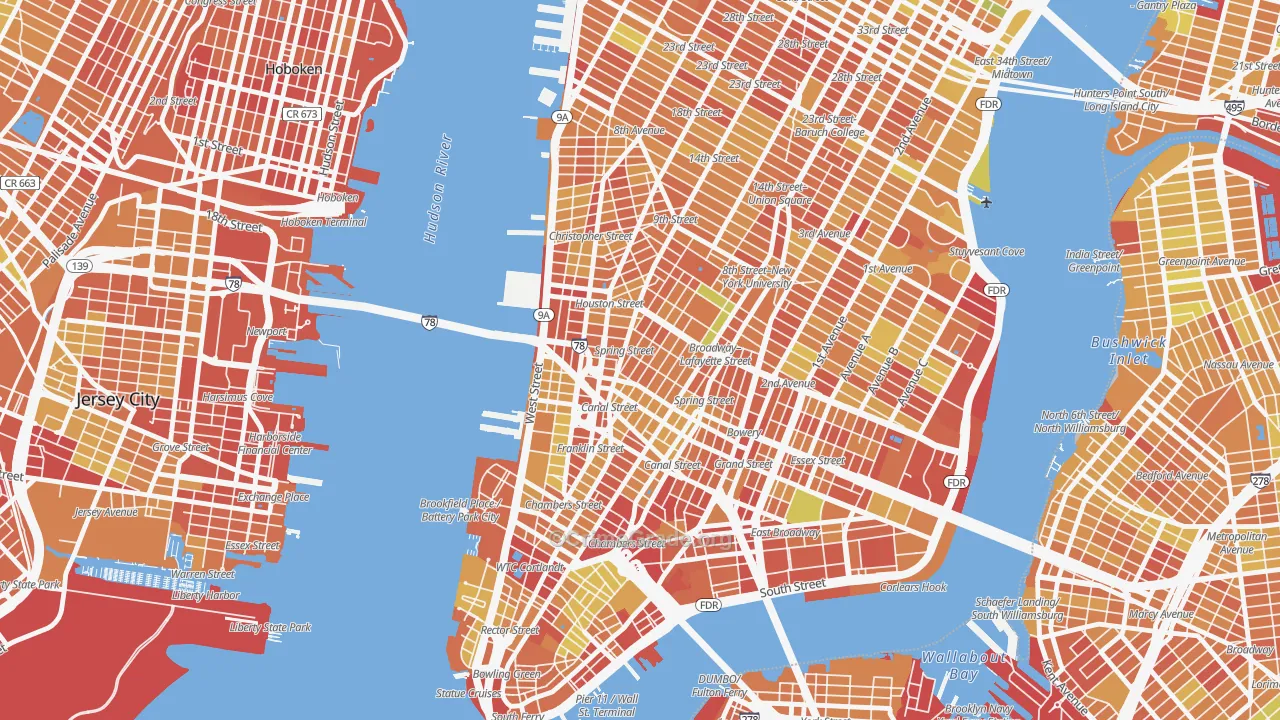 Soho, Manhattan, NY Map of Drug-Related Crime Rates