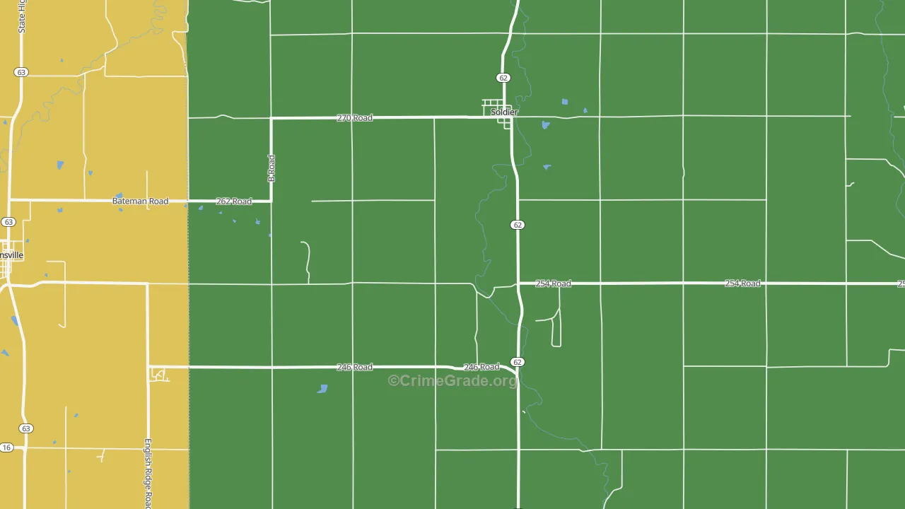 Soldier, KS Map of Drug-Related Crime Rates