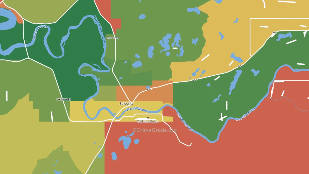 Soldotna, AK Map of Drug-Related Crime Rates