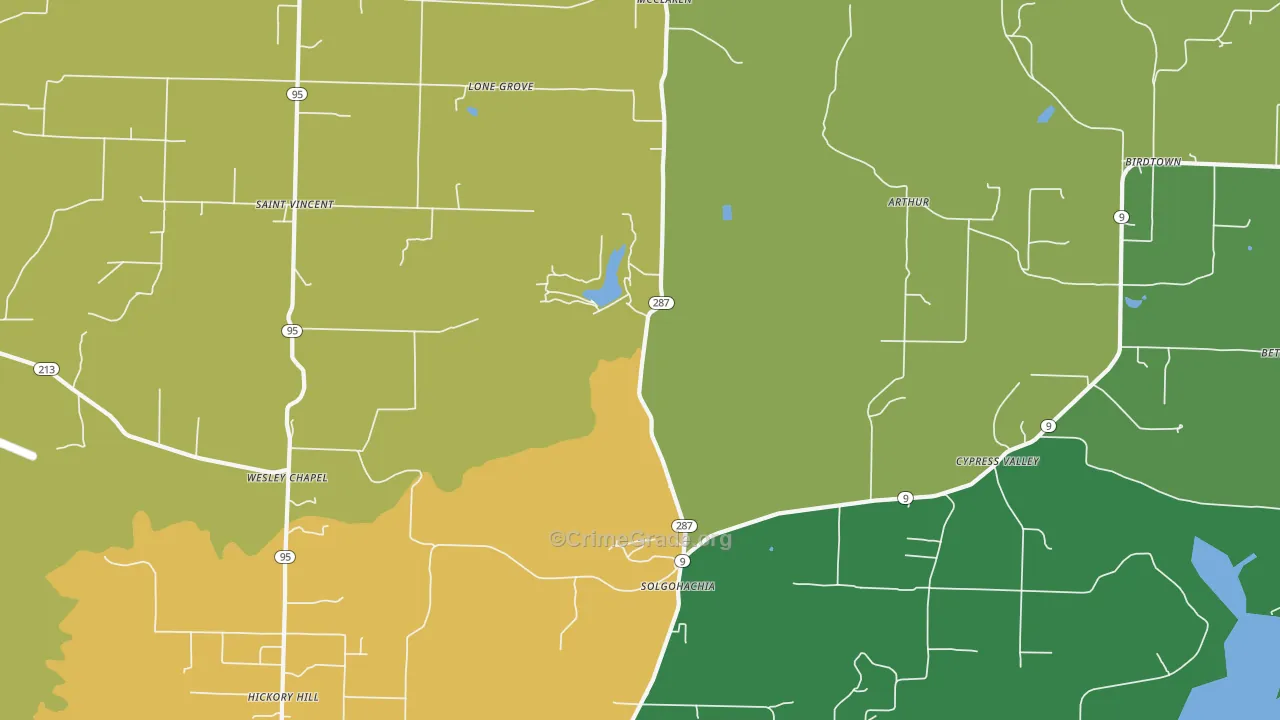 Solgohachia, AR Map of Drug-Related Crime Rates