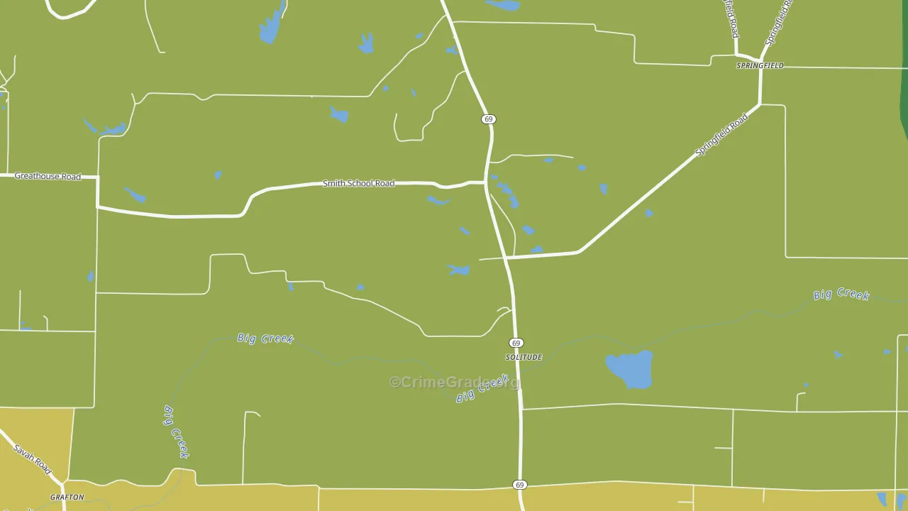 Solitude, IN Map of Drug-Related Crime Rates