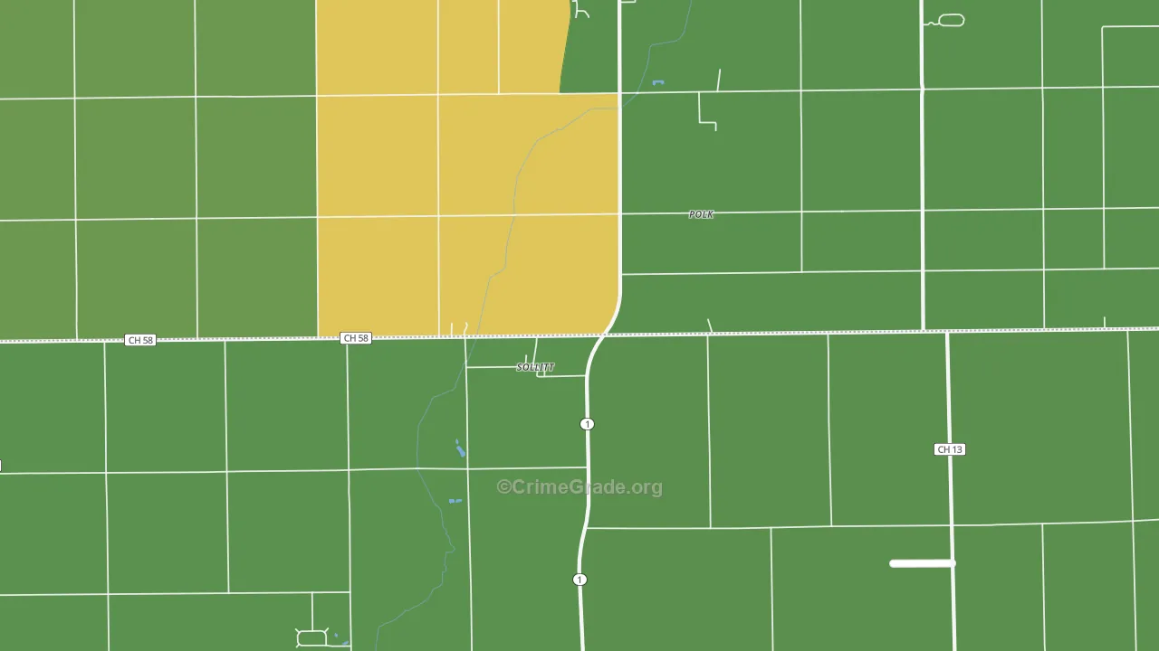 Sollitt, IL Map of Drug-Related Crime Rates