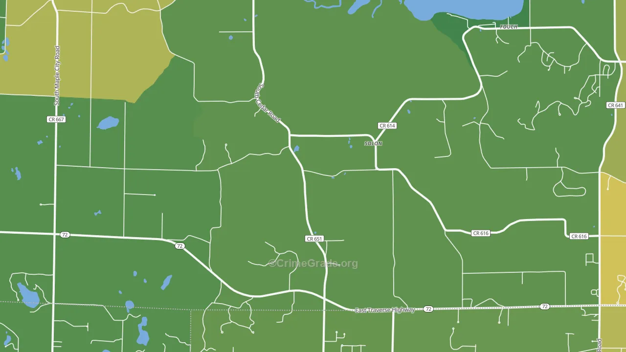 Solon, MI Map of Drug-Related Crime Rates