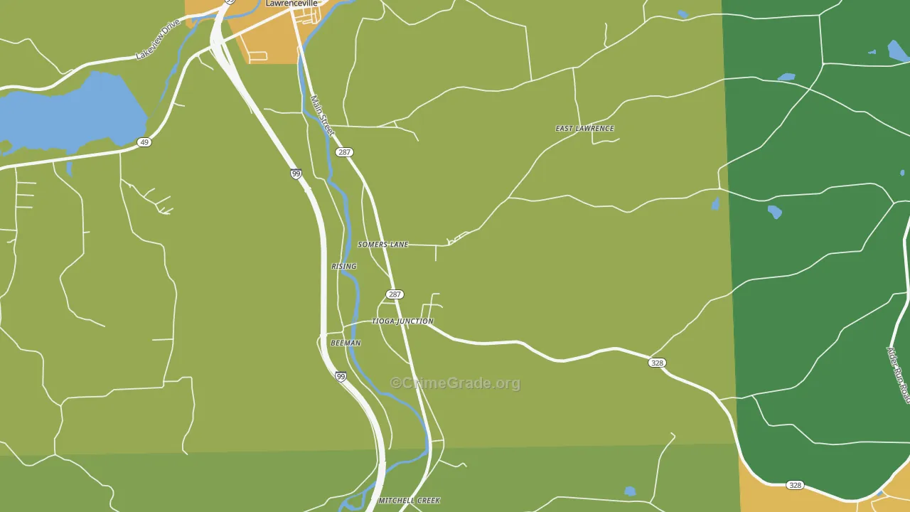 Somers Lane, PA Map of Drug-Related Crime Rates