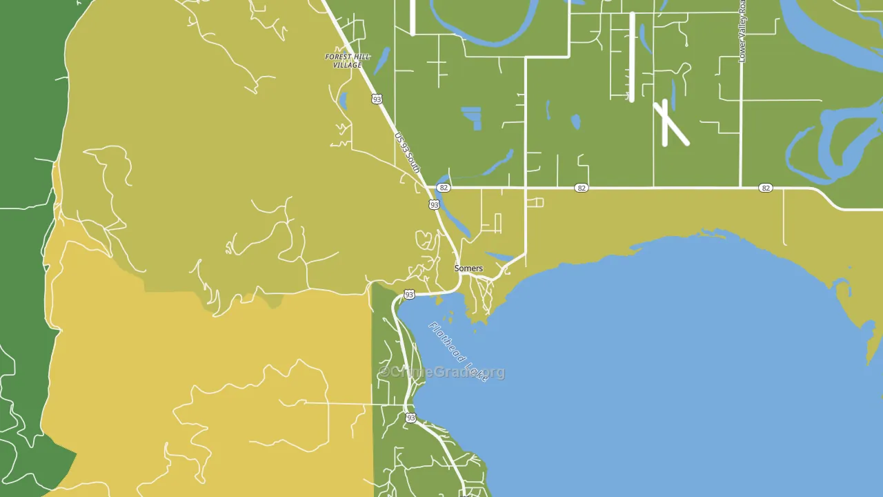 Somers, MT Map of Drug-Related Crime Rates