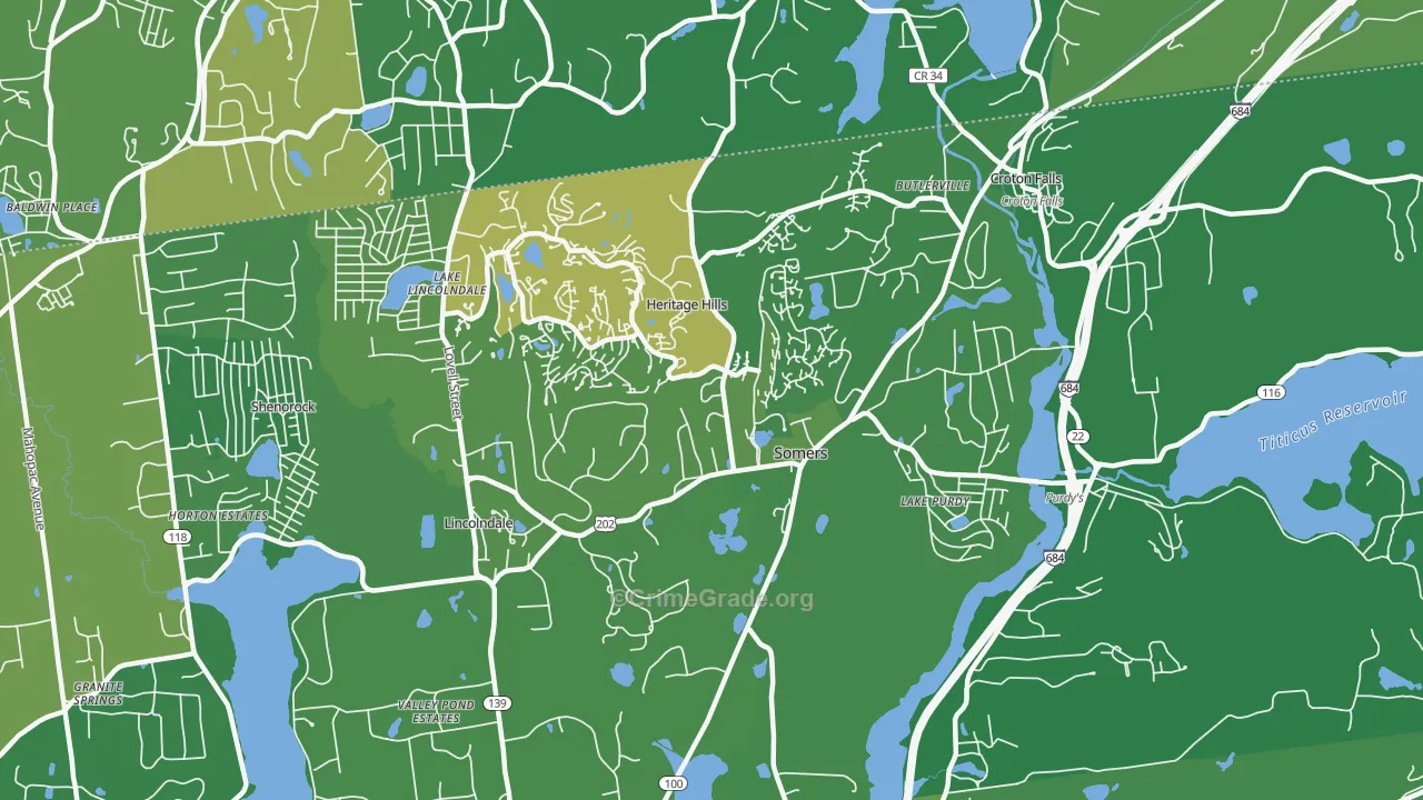 Somers, NY Map of Drug-Related Crime Rates
