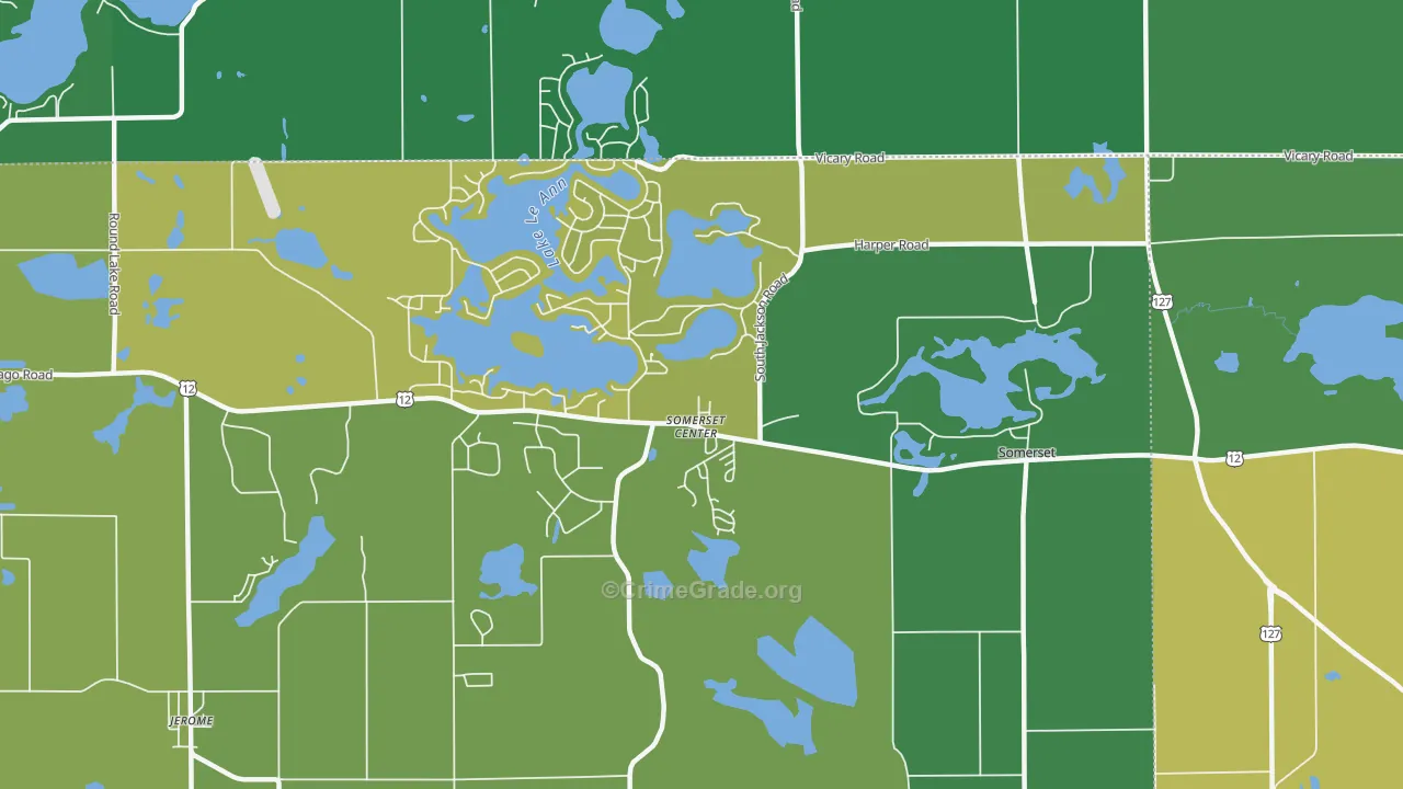 Somerset Center, MI Map of Drug-Related Crime Rates