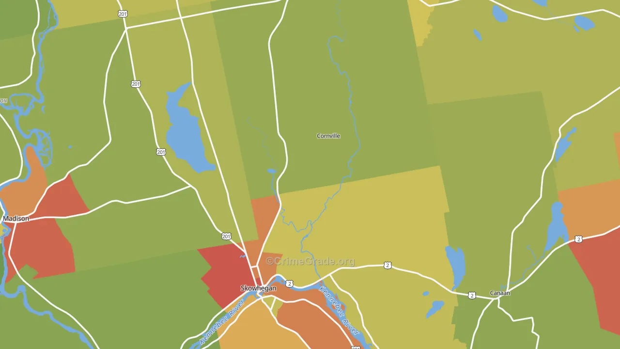 Somerset County, ME Map of Drug-Related Crime Rates