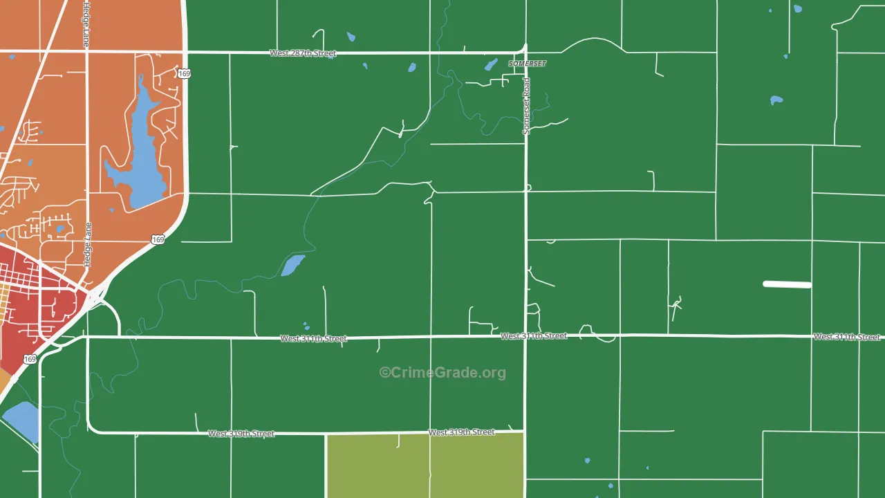 Somerset, KS Map of Drug-Related Crime Rates