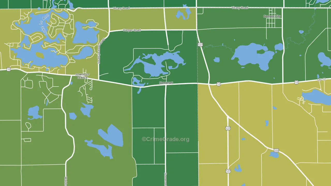 Somerset, MI Map of Drug-Related Crime Rates