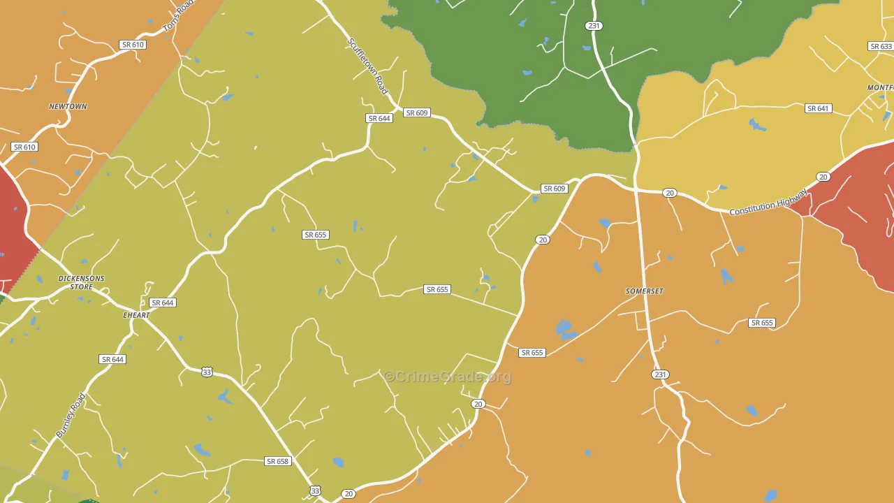Somerset, VA Map of Drug-Related Crime Rates
