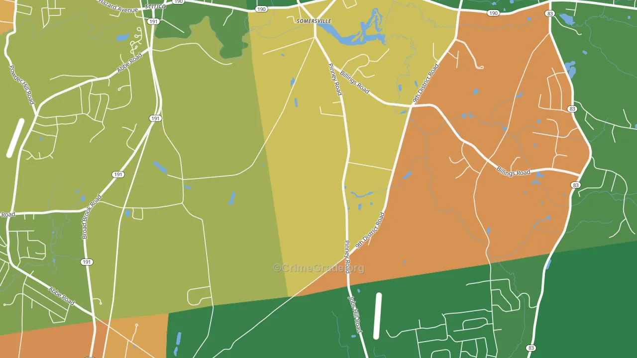 Somersville, CT Map of Drug-Related Crime Rates