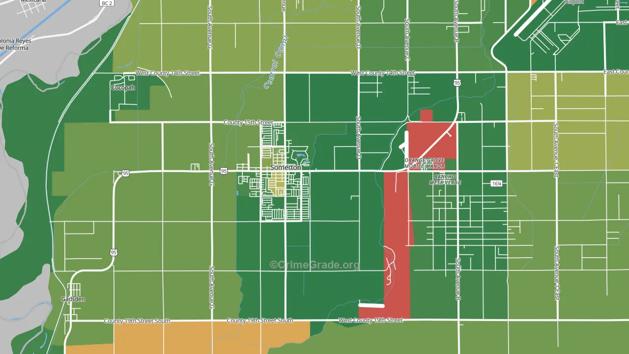 Somerton, AZ Map of Drug-Related Crime Rates