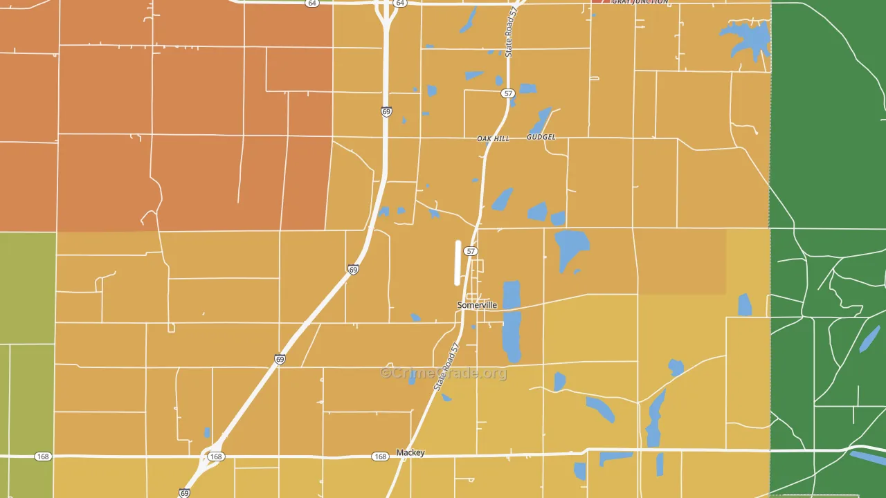 Somerville, IN Map of Drug-Related Crime Rates