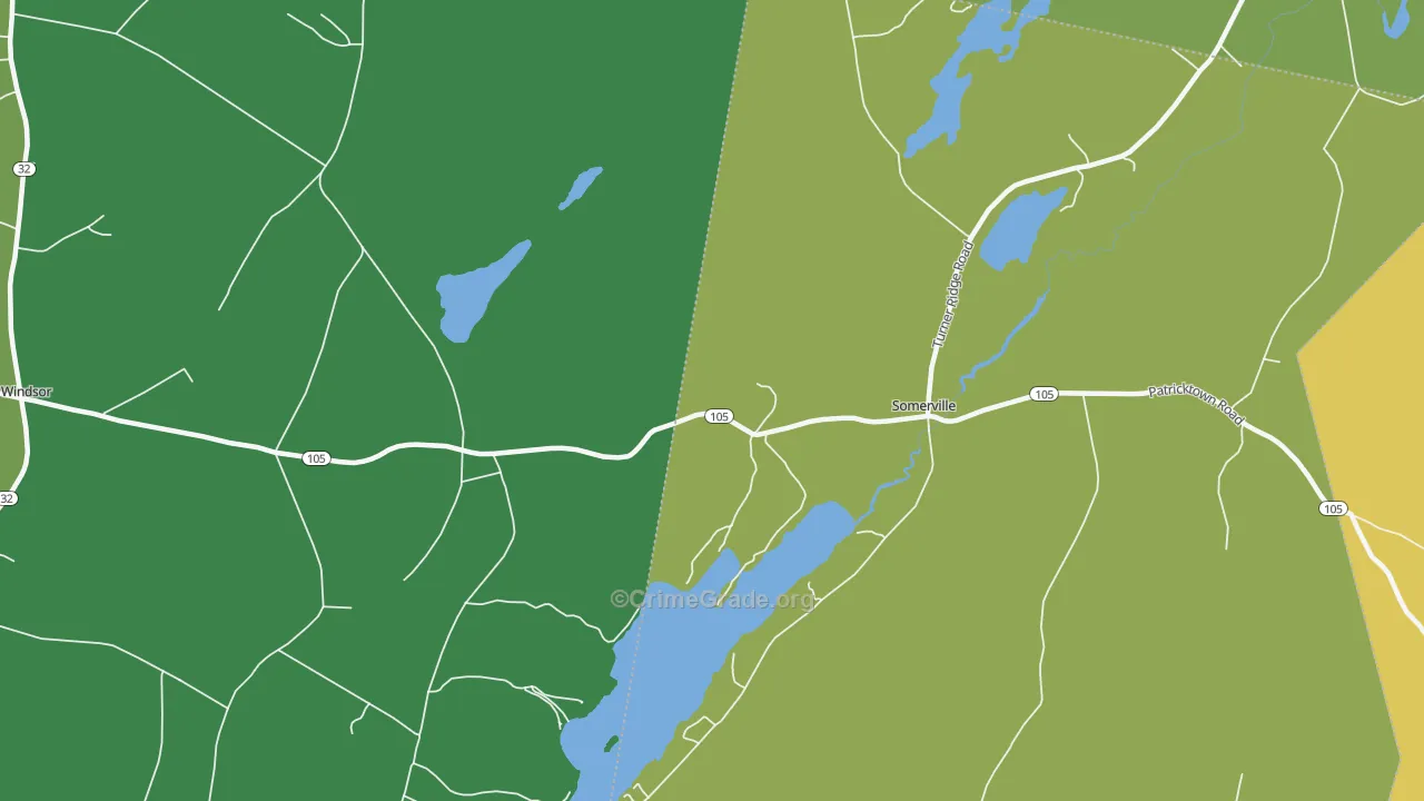 Somerville, ME Map of Drug-Related Crime Rates