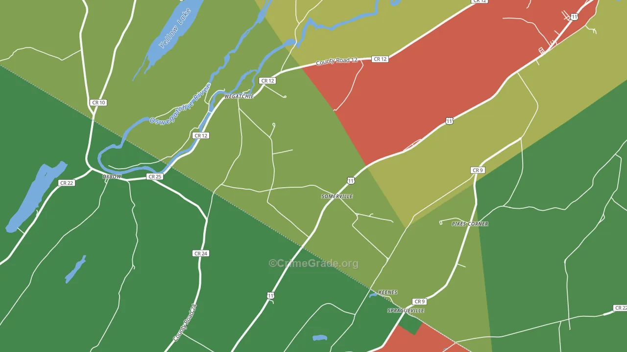 Somerville, NY Map of Drug-Related Crime Rates