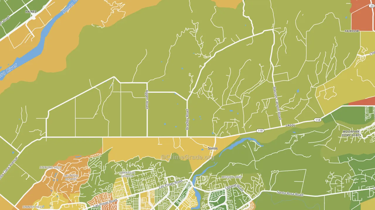 Somis, CA Map of Drug-Related Crime Rates
