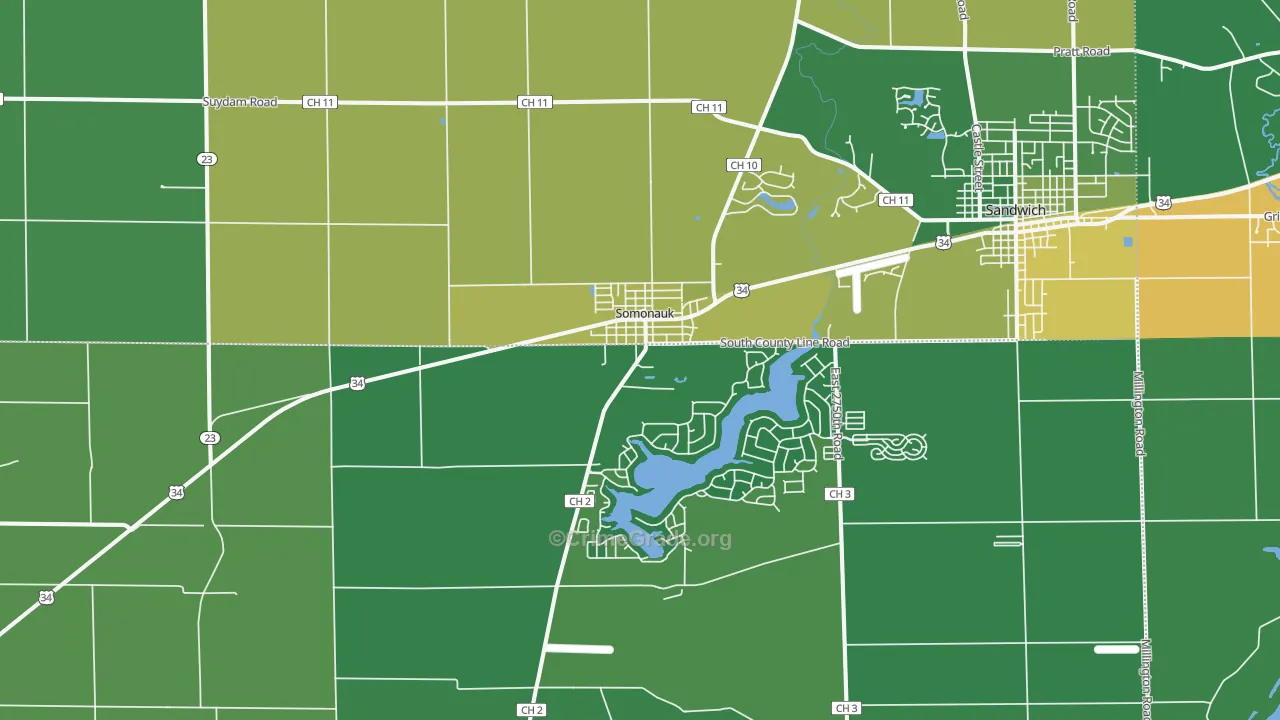 Somonauk, IL Map of Drug-Related Crime Rates