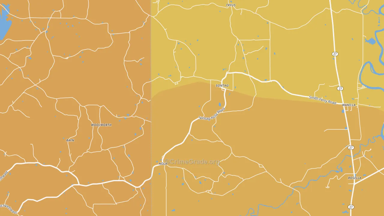 Sontag, MS Map of Drug-Related Crime Rates