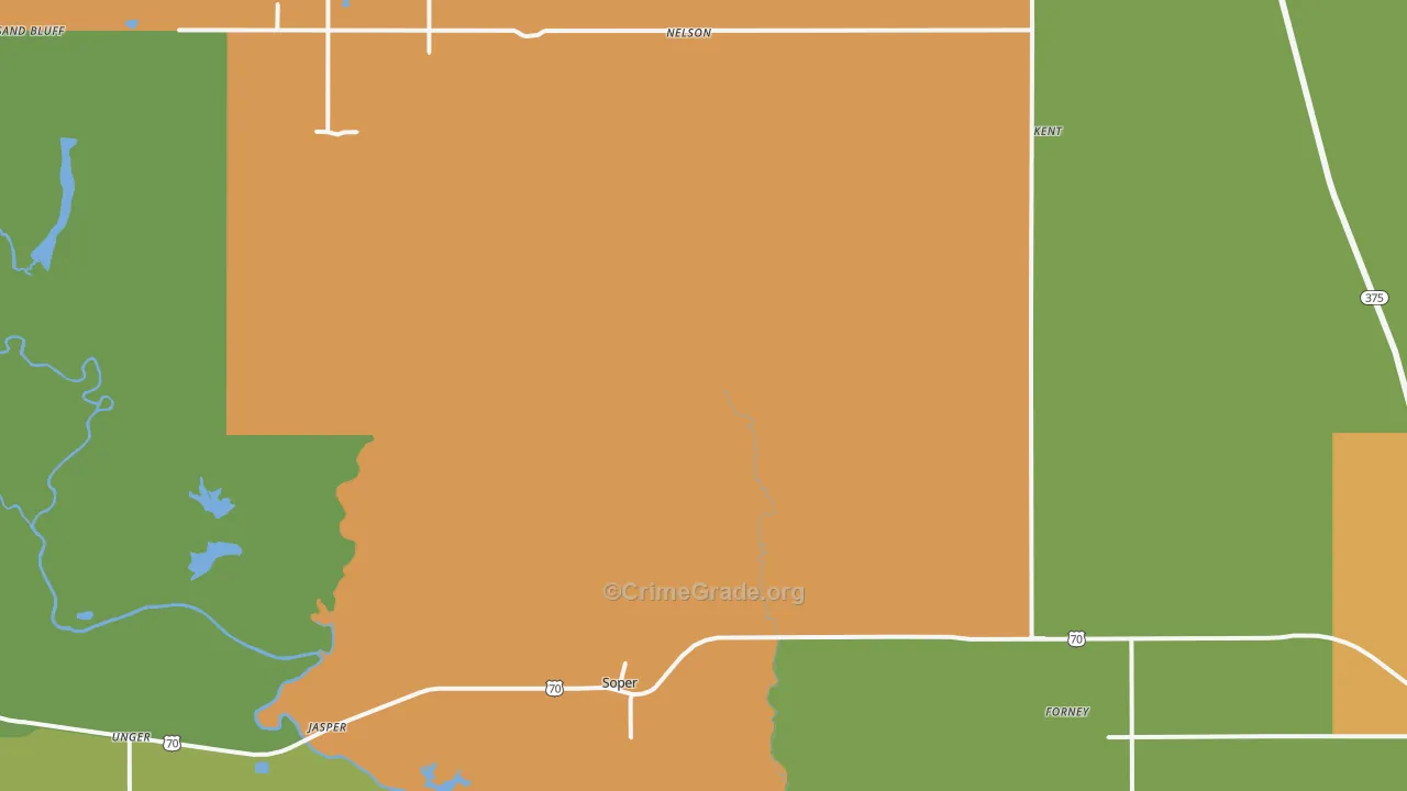 Soper, OK Map of Drug-Related Crime Rates