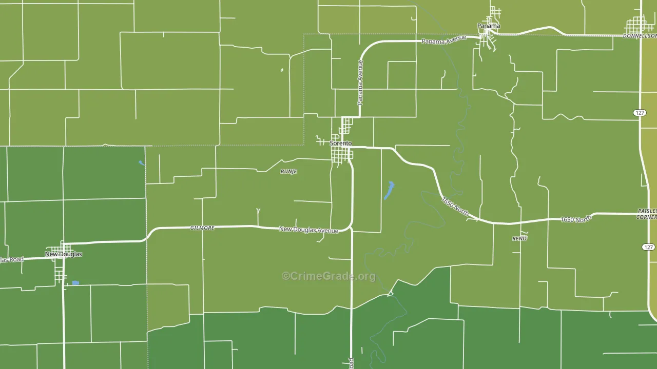 Sorento, IL Map of Drug-Related Crime Rates