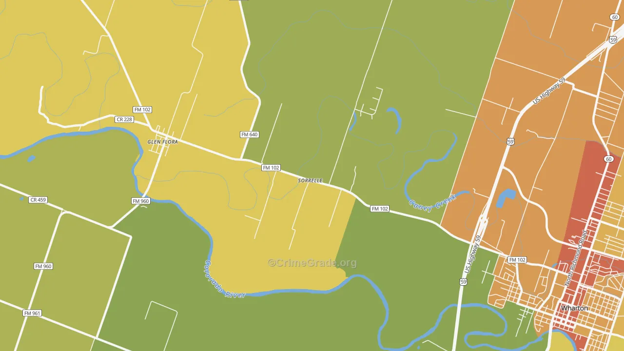 Sorrelle, TX Map of Drug-Related Crime Rates