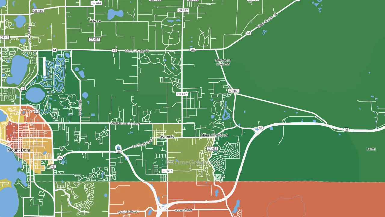 Sorrento, FL Map of Drug-Related Crime Rates
